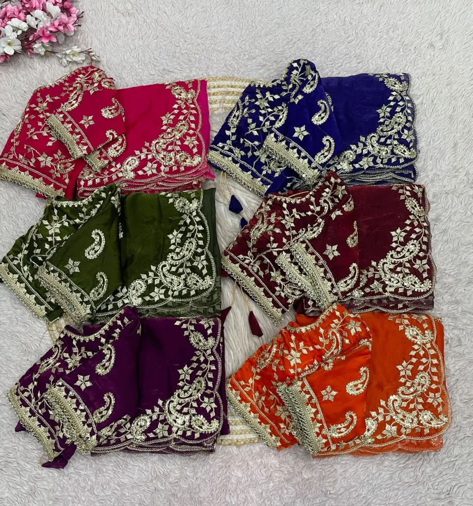 Fendy sattin two ton  fully stitched Saree