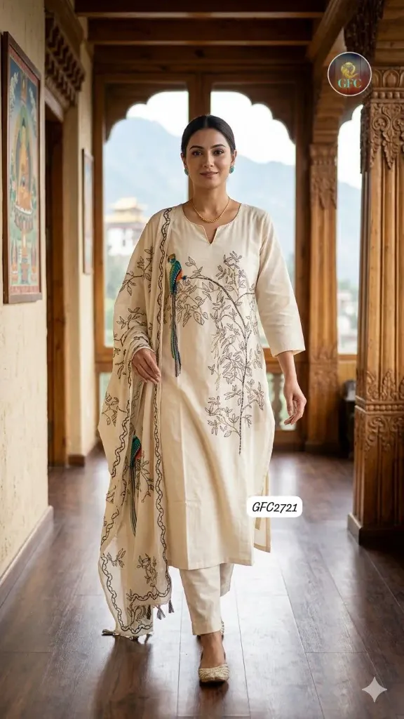 PURE MUL COTTON KURTA(lining attached)